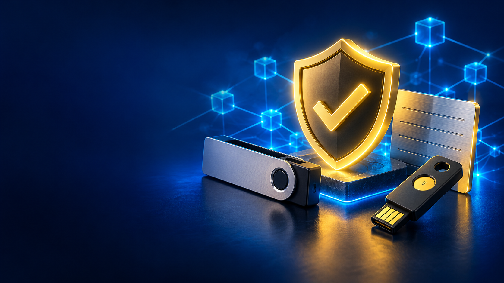 Shield, hardware wallet, security key and protected crypto backup